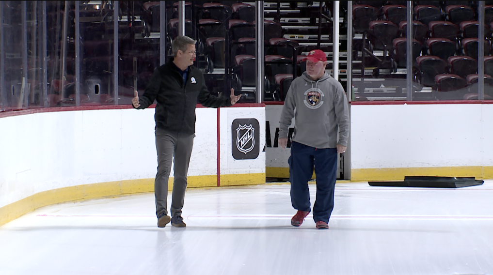 WPTV Florida Panthers Anchor Mike Trim connects with Panthers Director of Ice Operations Graham Caplinger