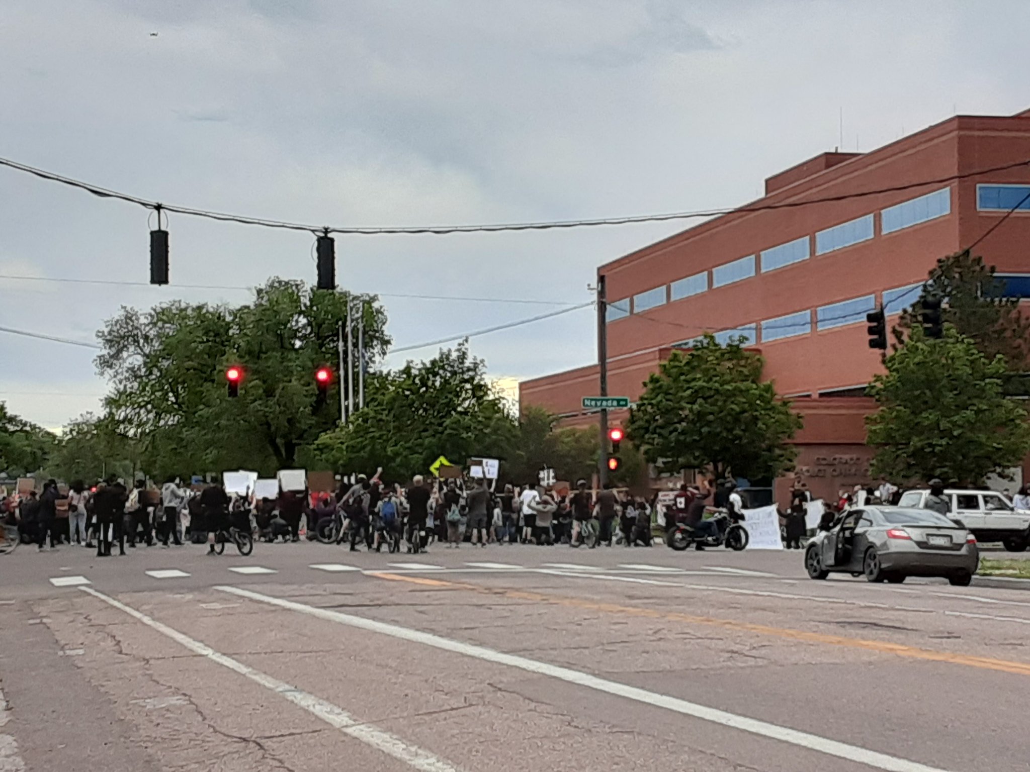 Protesters moved to the Police Operations Center Sunday evening