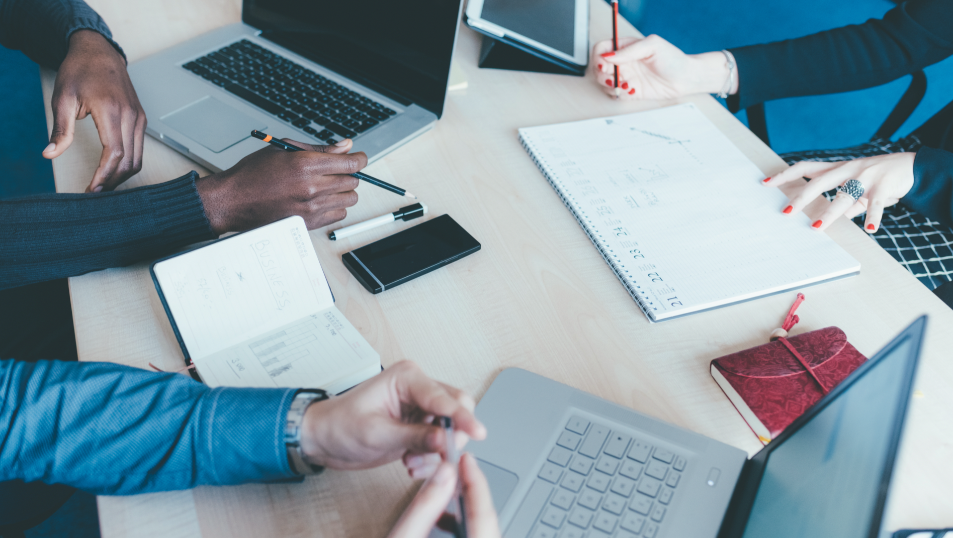 People working at a desk