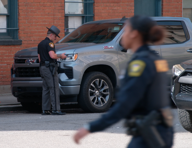 Hamilton County sheriff's officers began patrols in the blocks around Court Street and the courthouse in August 2025 at the request of Mayor Aftab Pureval.