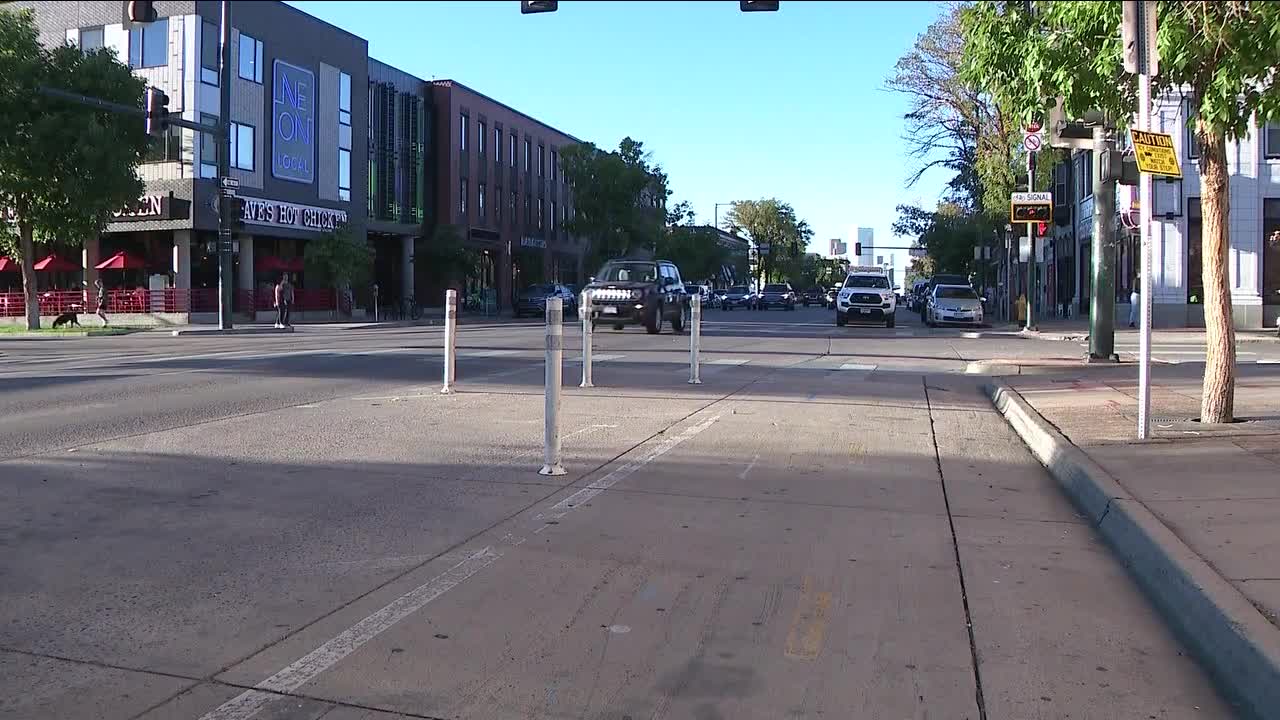 Broadway protected bike lane