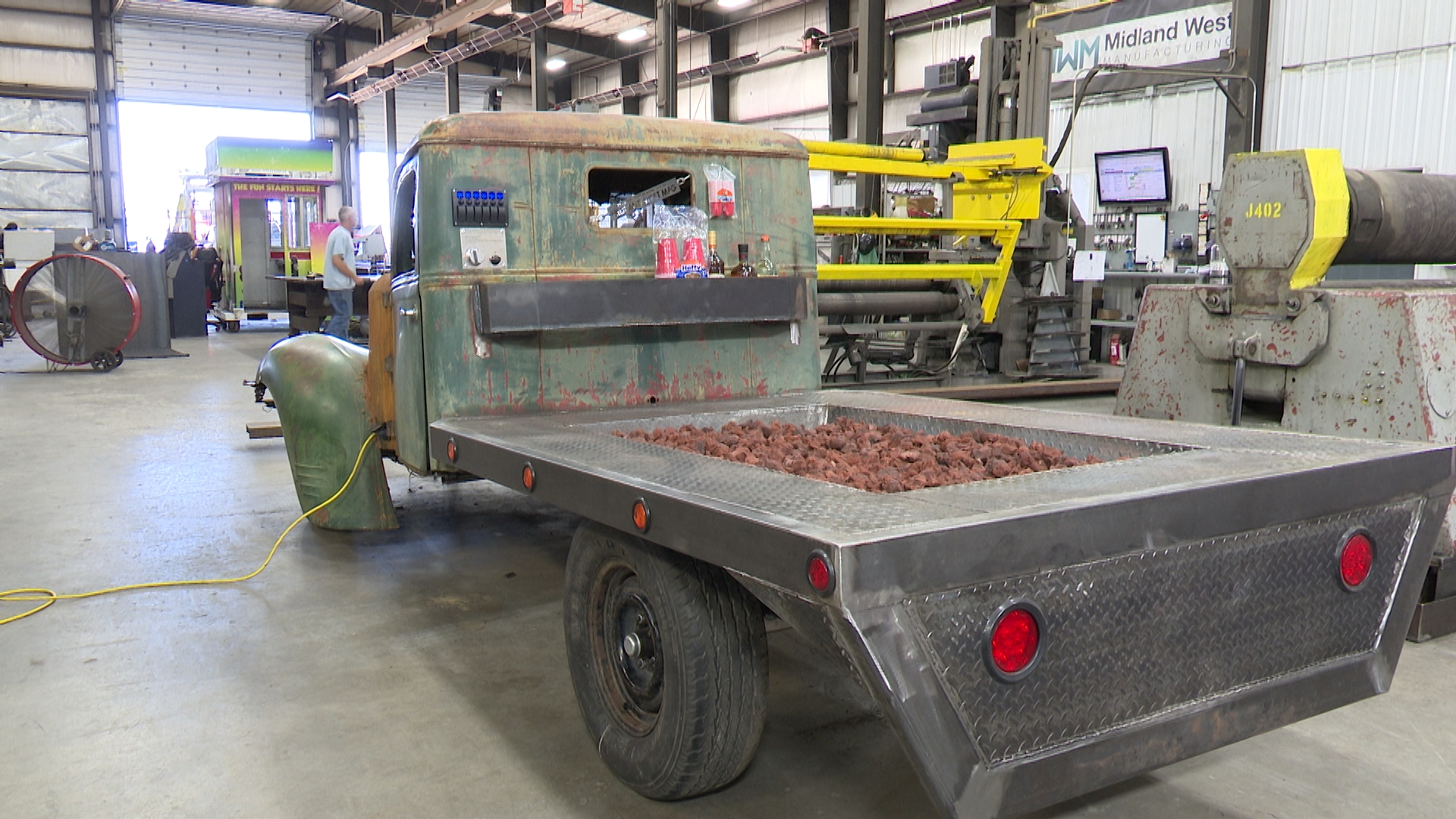Revving up support: Classic pickup trucks converted into fire pit for Billings fundraiser