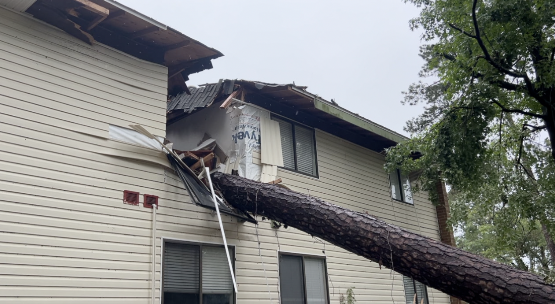 American Red Cross on ground reporting damage, while neighbors continue to pick up the pieces