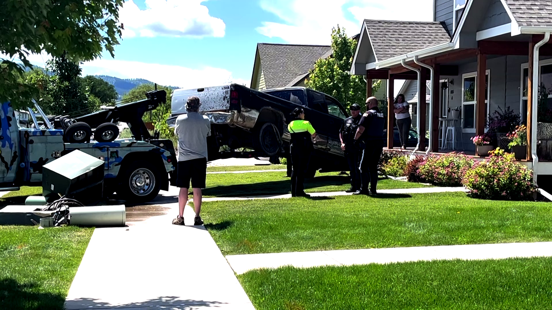 Pickup truck crashes, knocks out power in Missoula neighborhood
