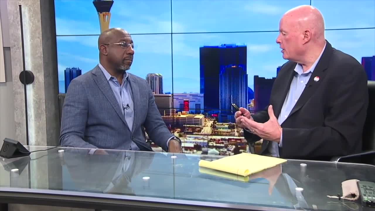 U.S. Sen. Raphael Warnock says leaders have to 'walk with ordinary people' during Las Vegas visit