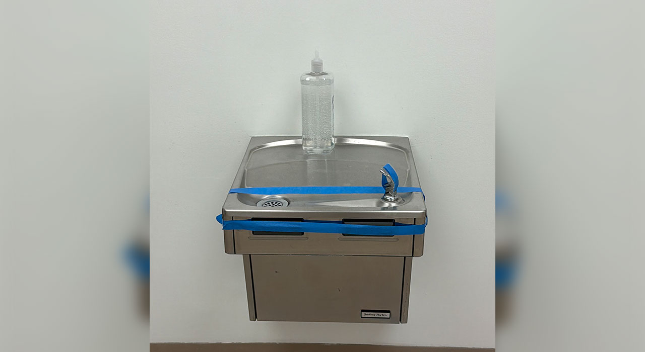 Water fountain at Forest Hill Community High School 