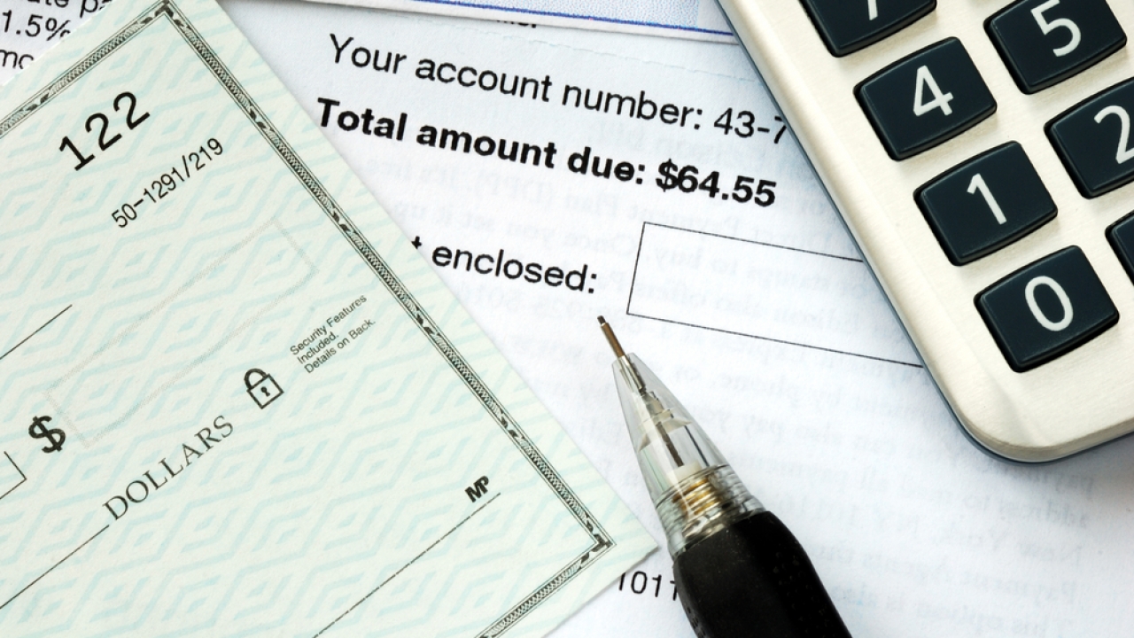 Image of check and invoice