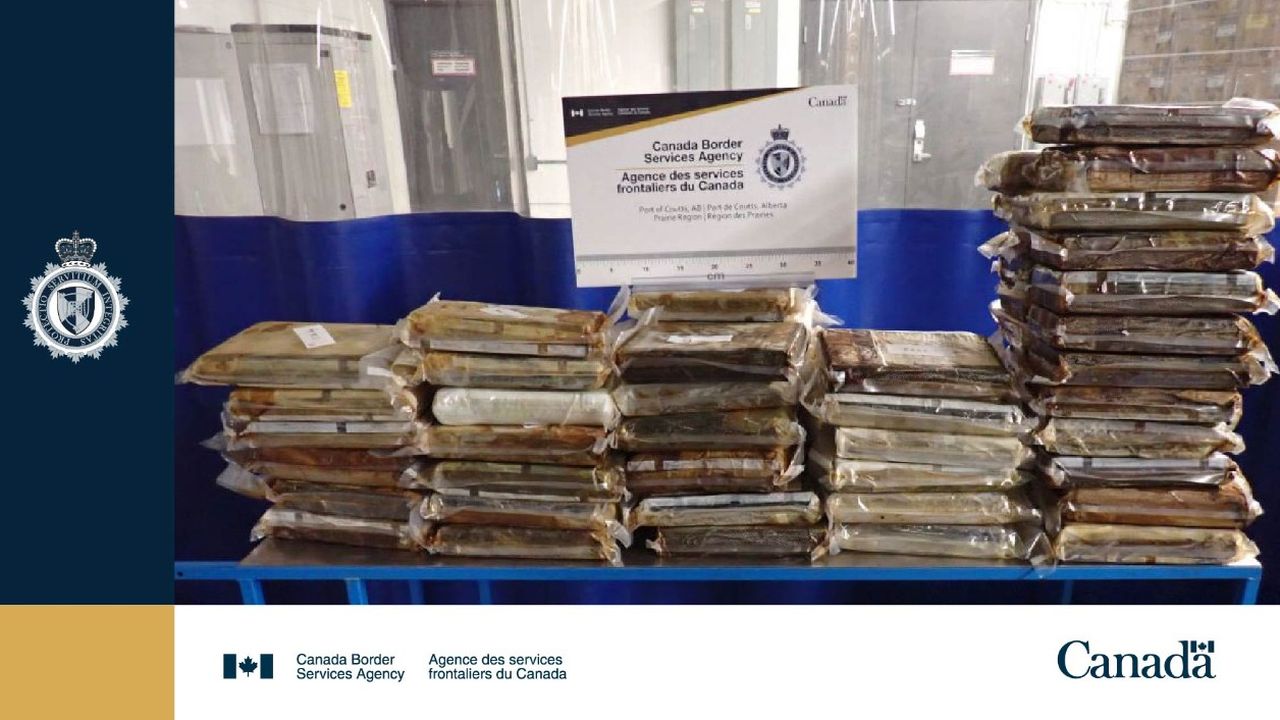 Officers seize 86 kg of cocaine at Montana-Alberta border crossing