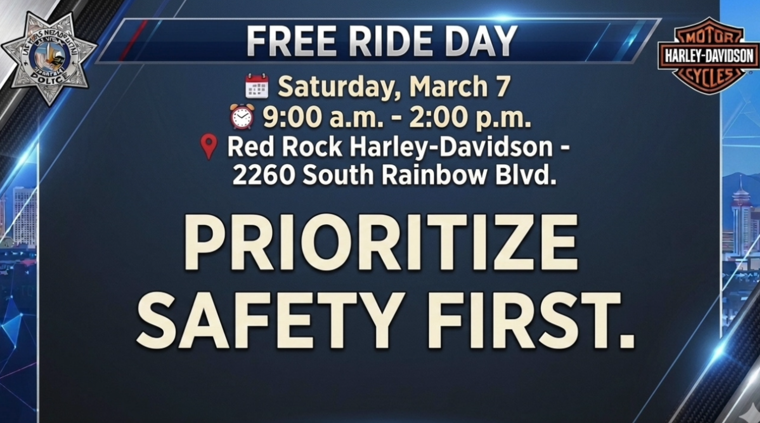 LVMPD partners with local Harley-Davidson for free motorcycle safety ride day
