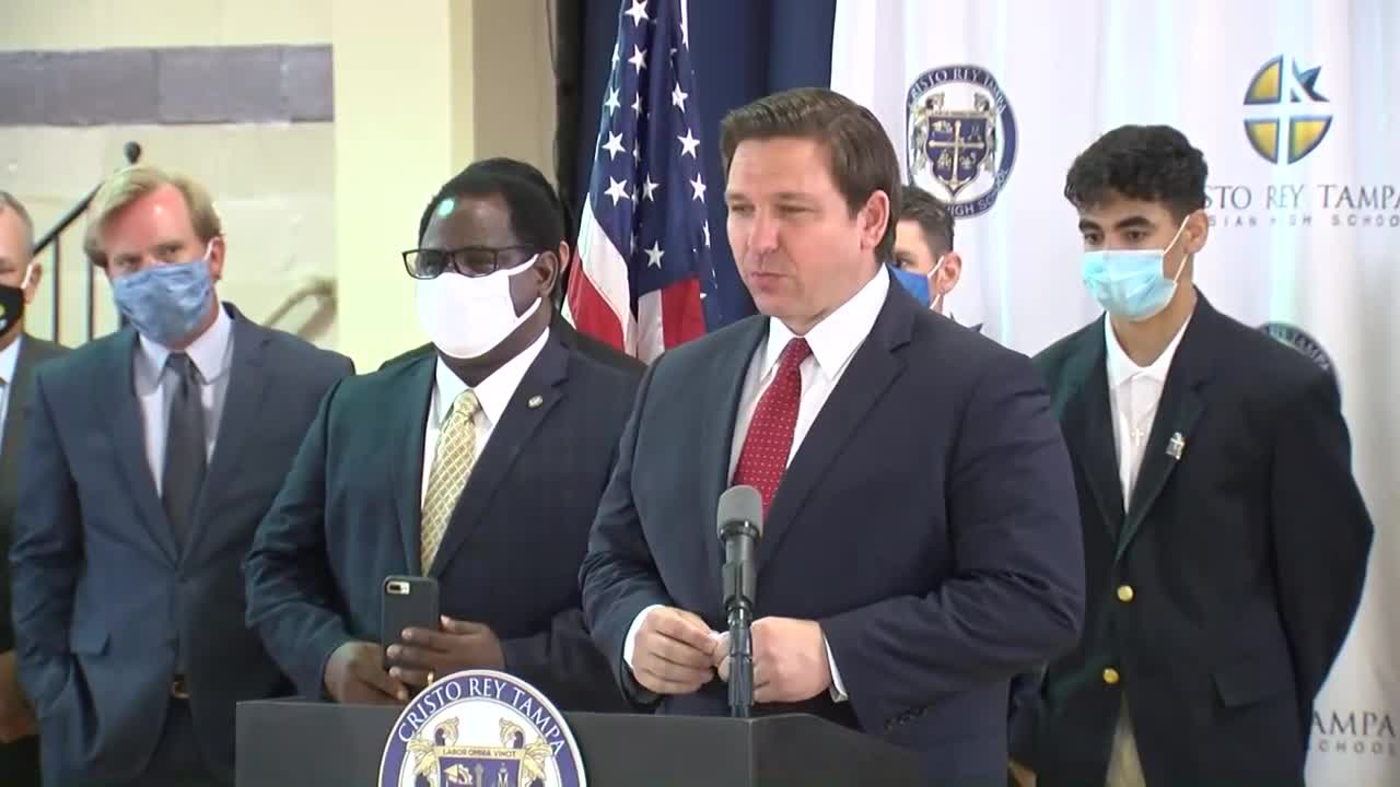 Gov. Ron DeSantis at Cristo Rey Tampa Salesian High School