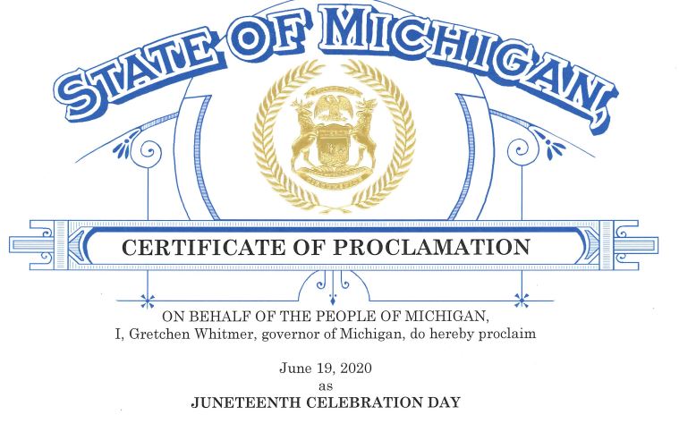 Governor proclaims June 19th as Juneteenth Celebration Day