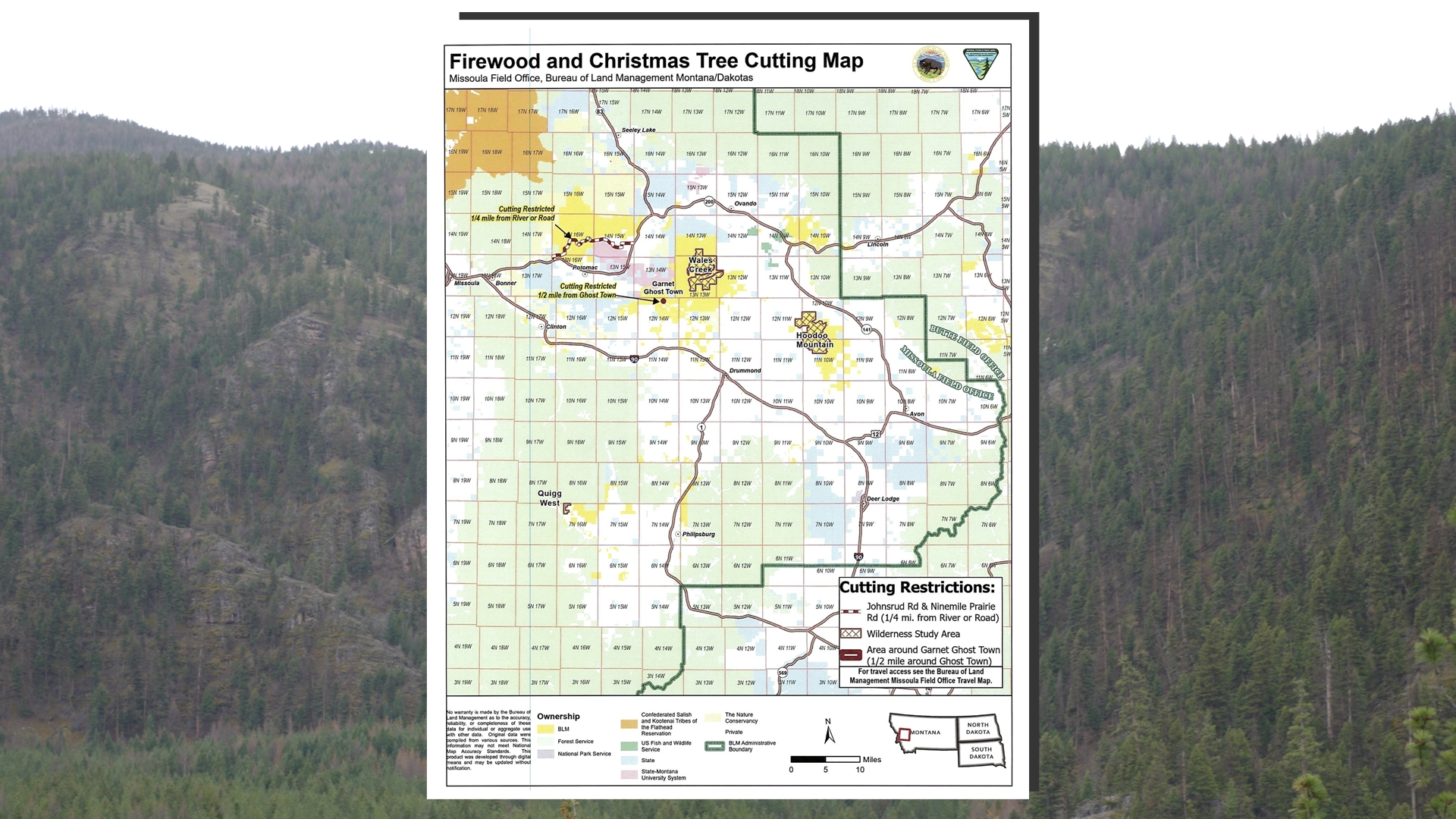BLM Land Map Around Missoula Area
