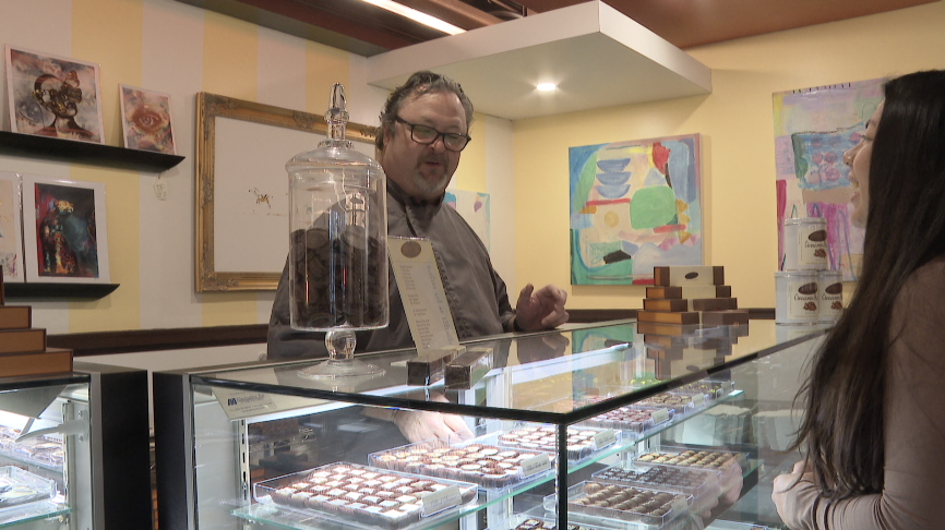 Randy Page and Isabel talking