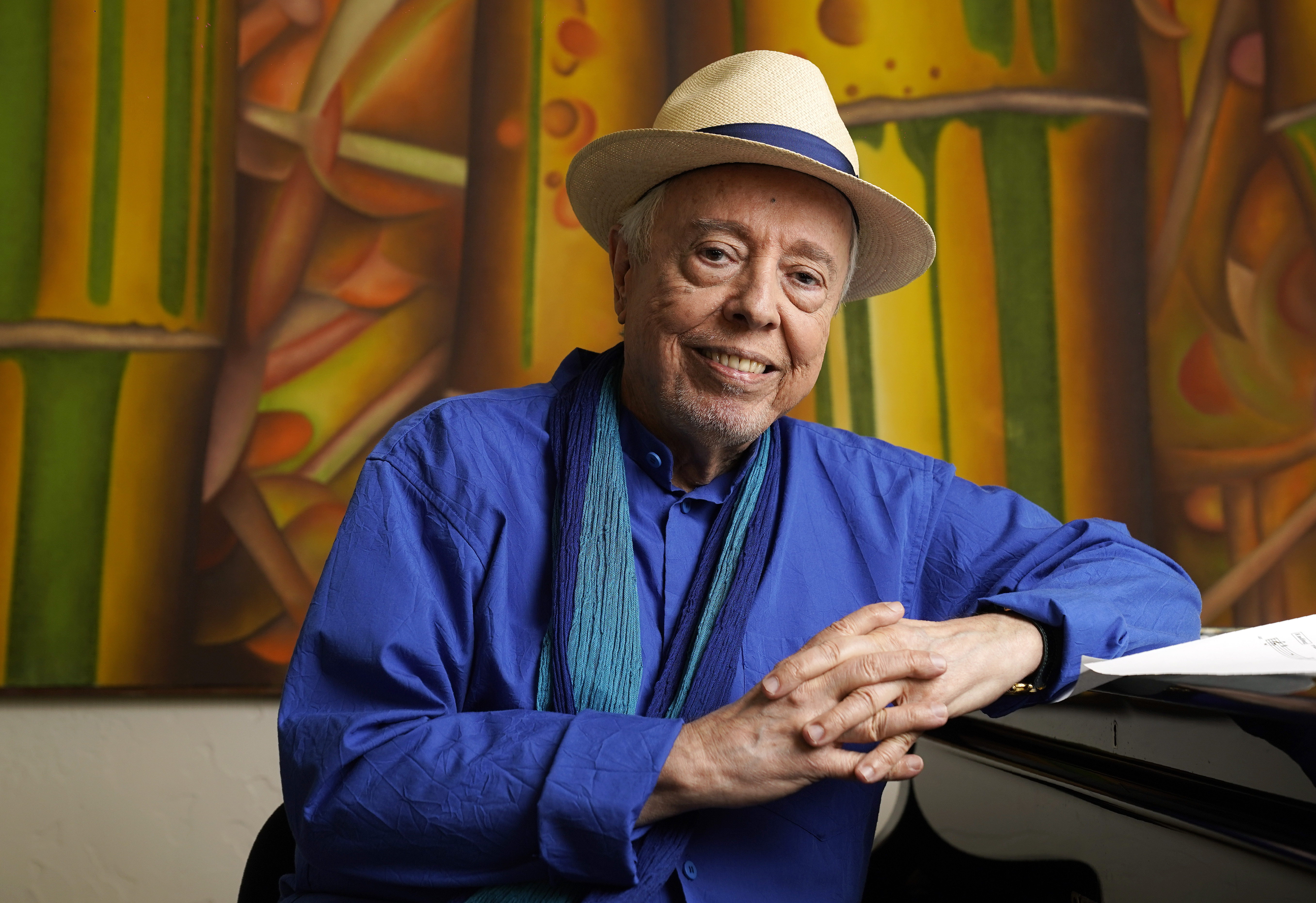 Sergio Mendes poses for portrait at home in 2021