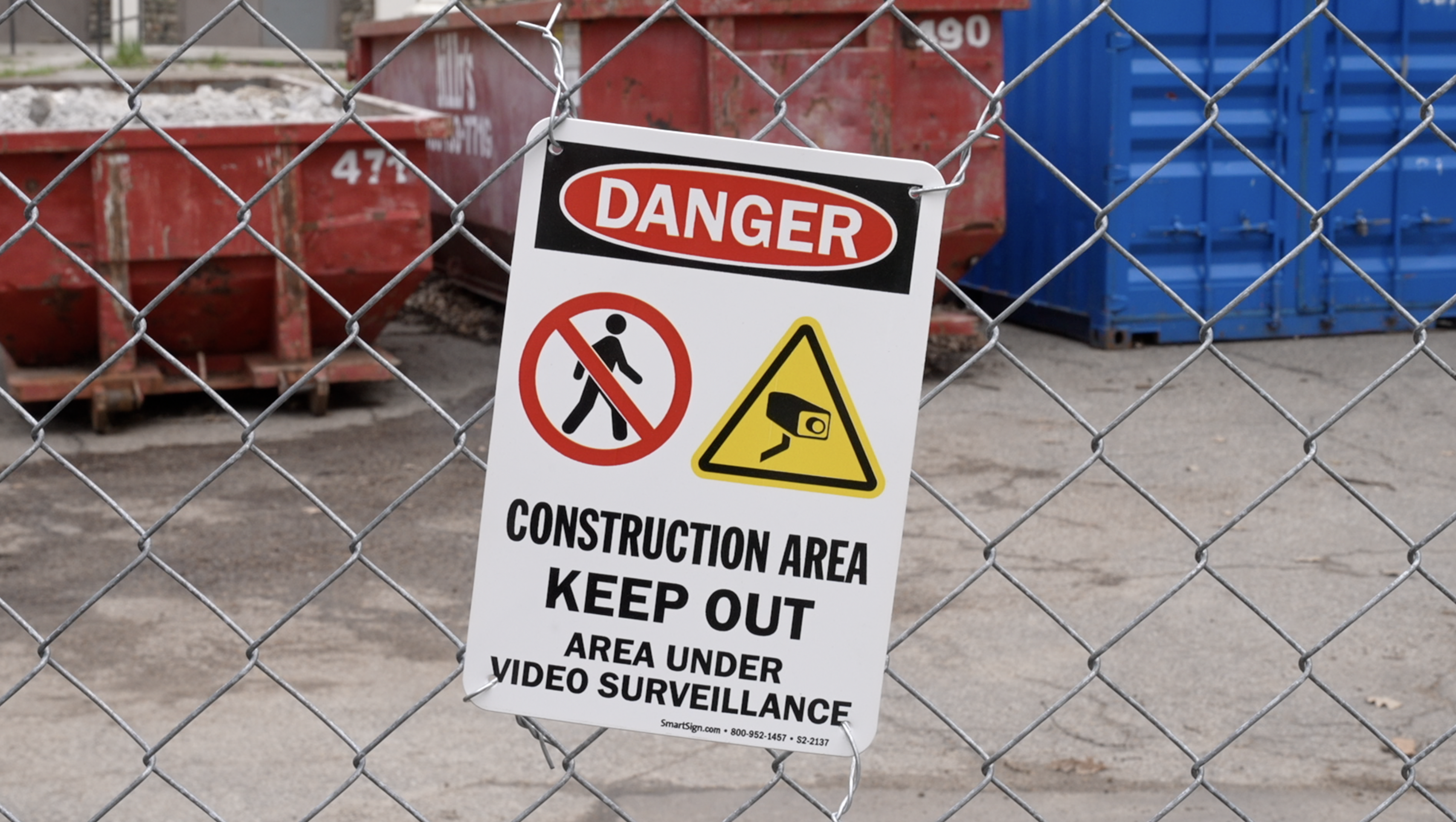 Construction sign at Moores Park Pool in Lansing
