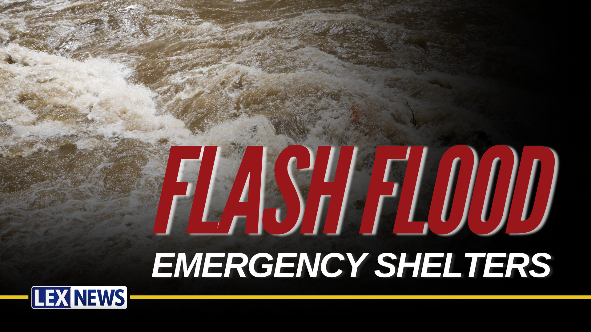 Flash flood emergency shelters graphic
