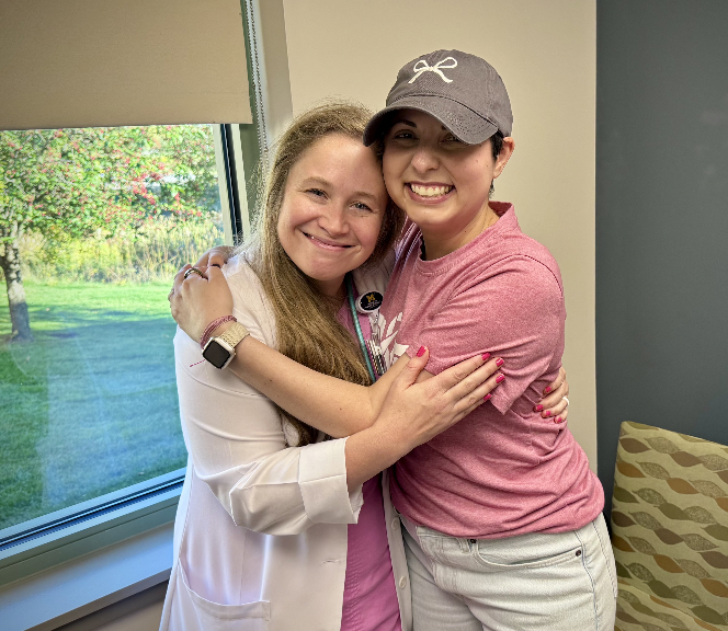 Jourdan hugging Dr.Egloff