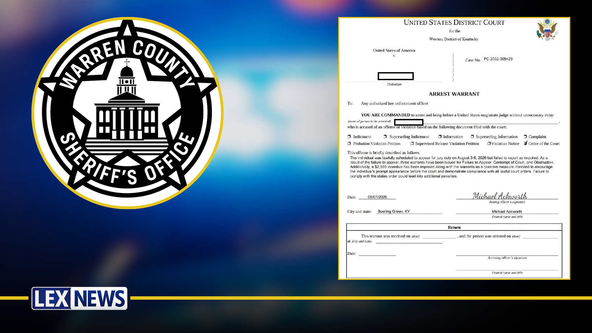 Warren County Sheriff's Office warning of persistent arrest warrant scam
