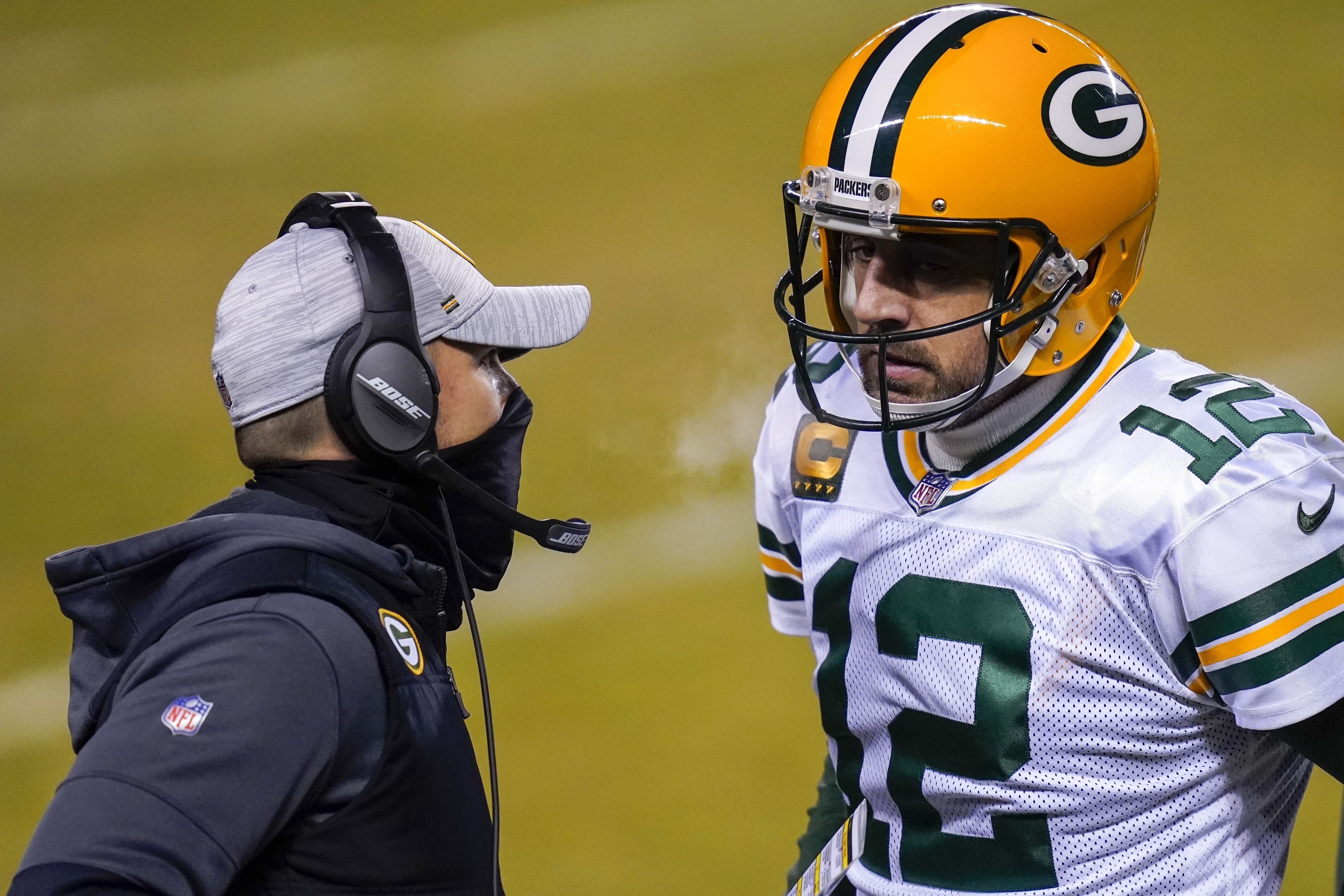 Packers Matt LaFleur Aaron Rodgers Football