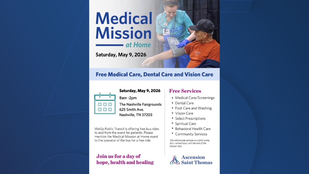 Free ‘Medical Mission at Home’ offers care May 9 at Nashville fairgrounds