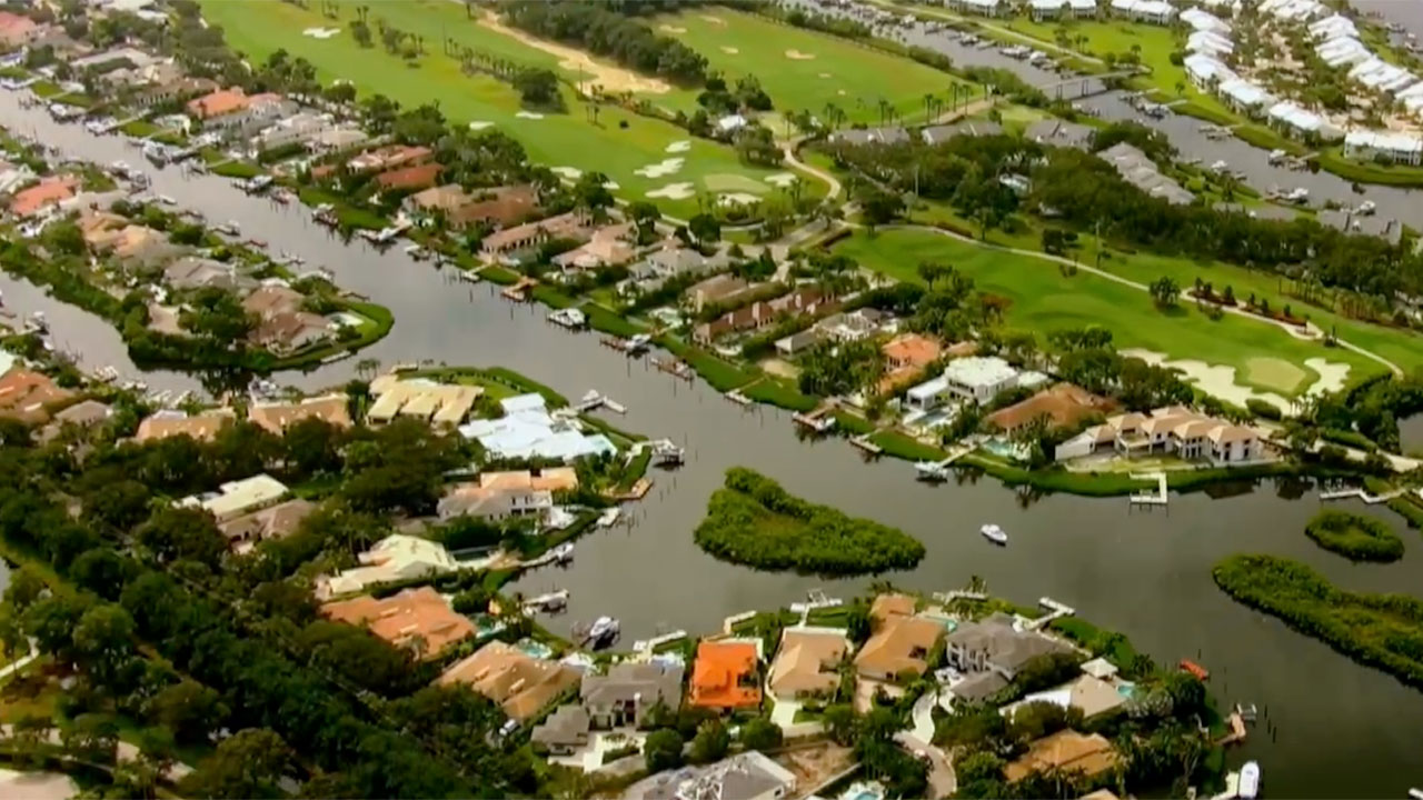 Aerial view of Florida homes