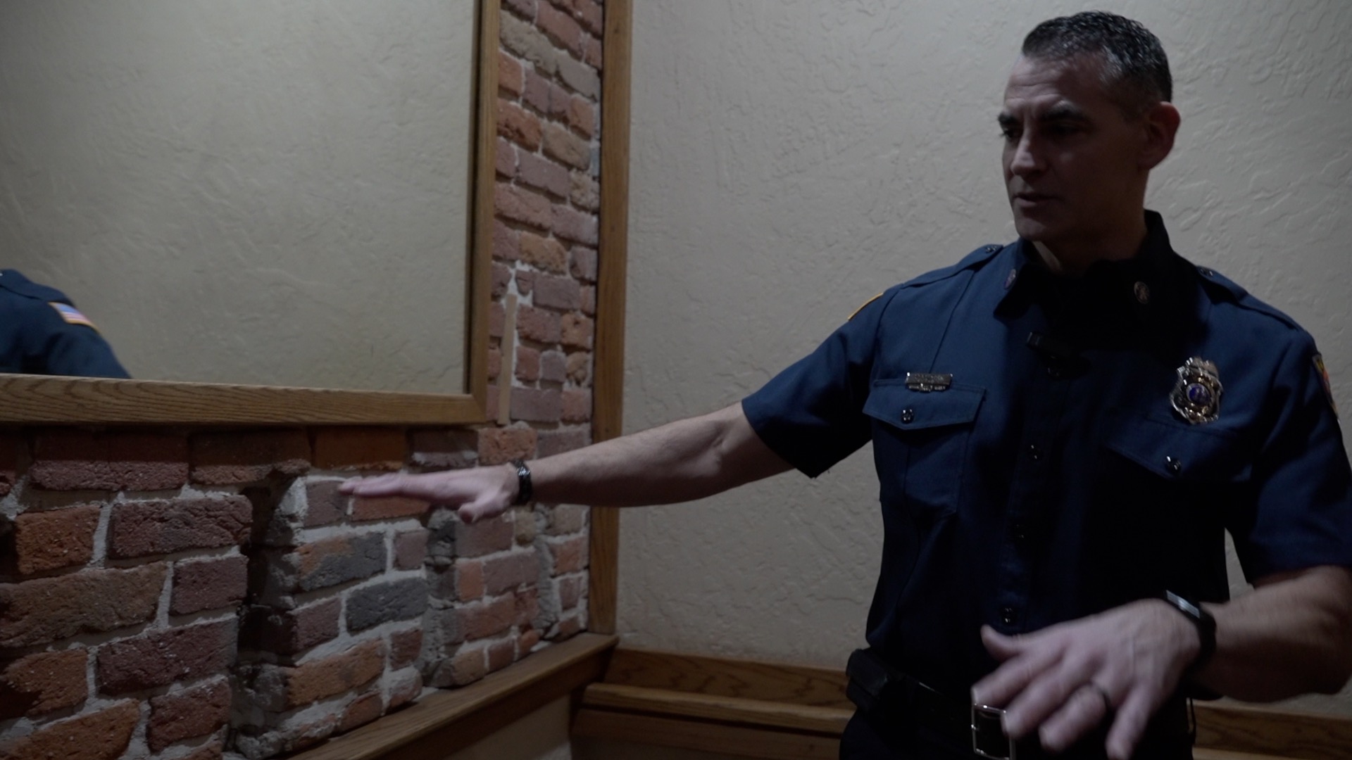 Fireman's cuts in historic building