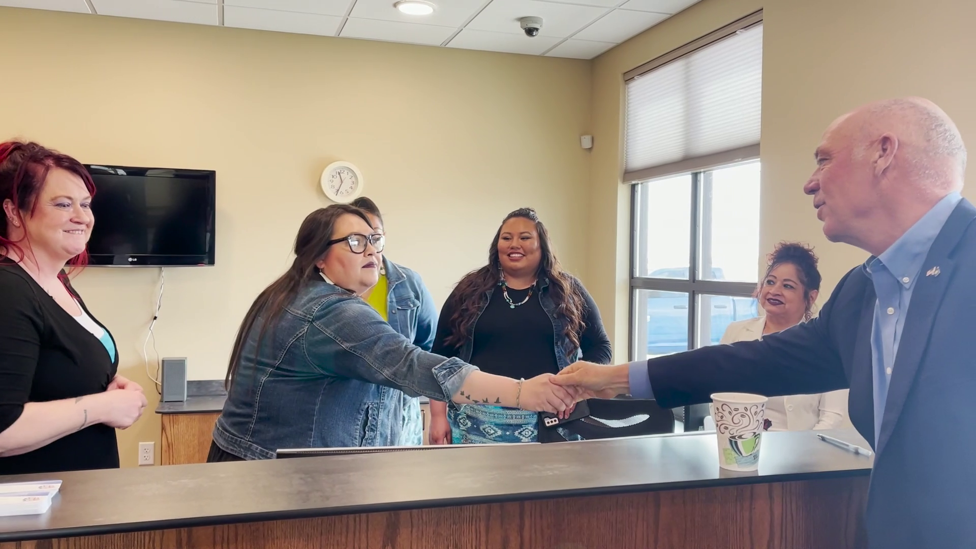 Governor visits businesses in Browning