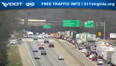 Brushfire causes 6-mile backup on I-95 N in Chesterfield