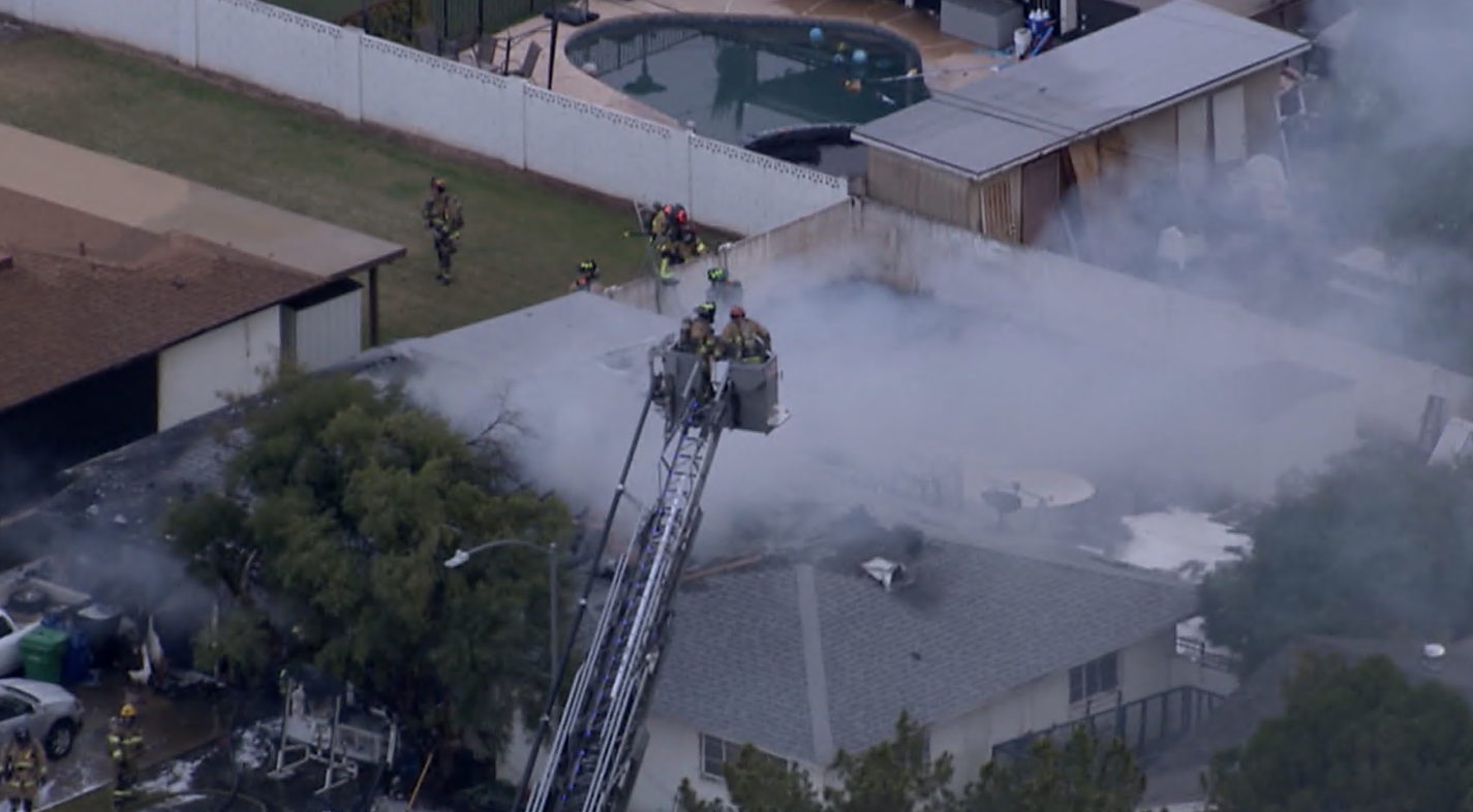 Stapley Drive and Main Street house fire Mesa 