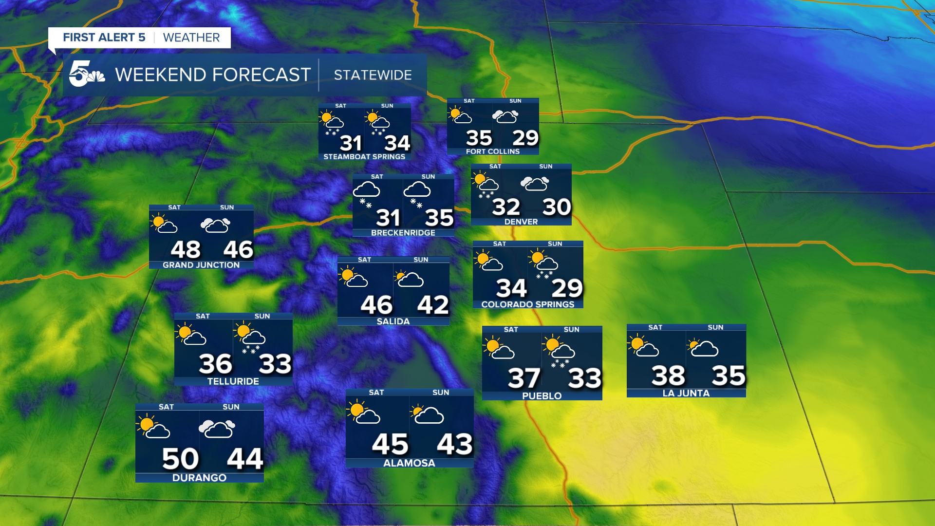 Weekend Statewide Forecast in Colorado