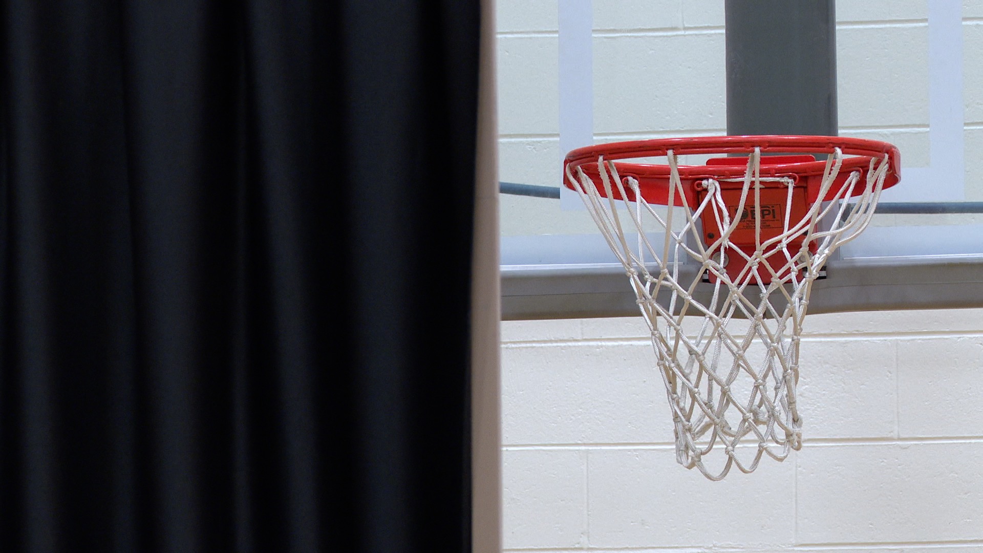 Curtain with Basketball Rim
