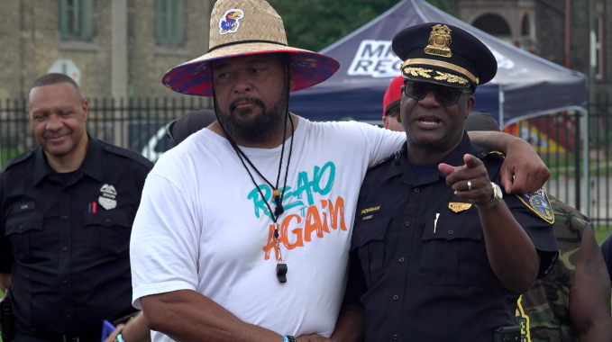 Gilbert Brown and Chief Jeffrey Norman