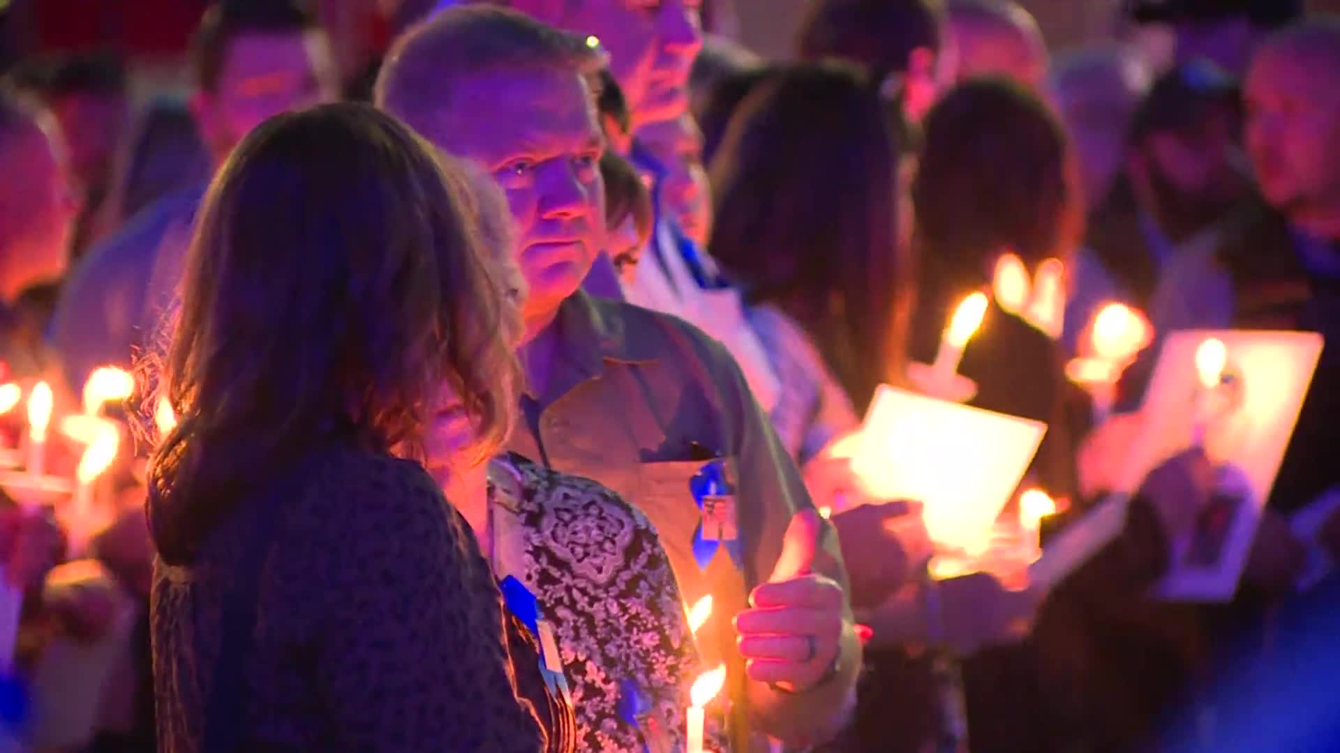 Community, authorities hold candlelight vigil for fallen KCKPD officer Hunter Simoncic
