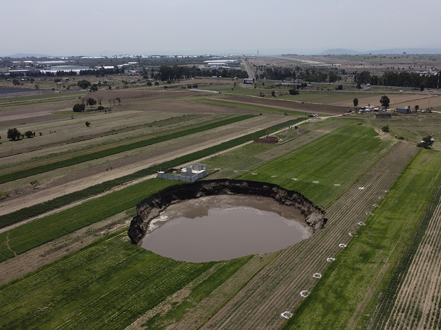 APTOPIX Mexico Sinkhole