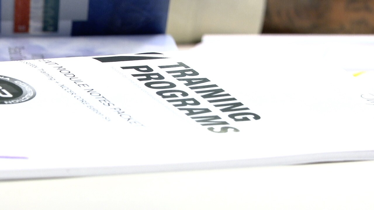 A pamphlet with training programs.
