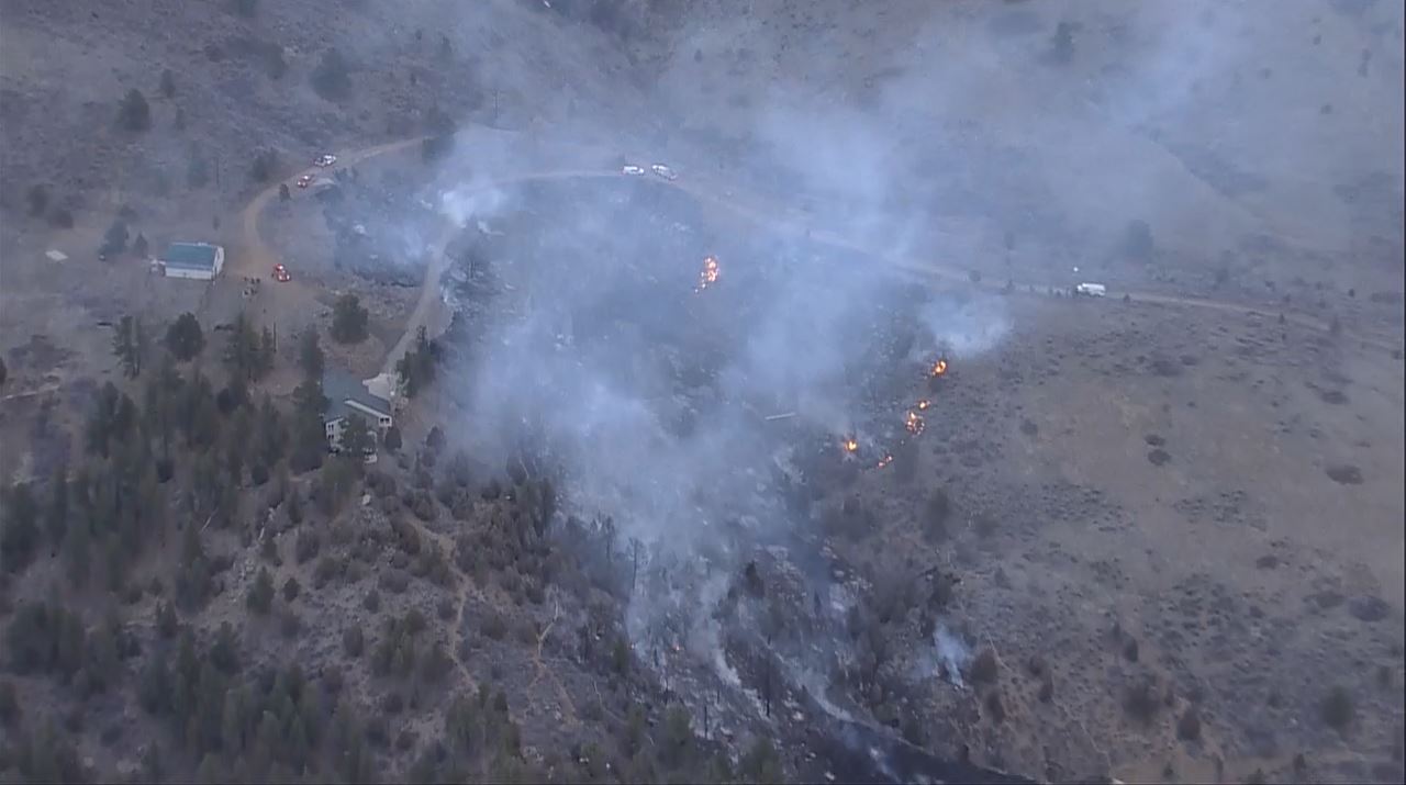 Fire threatens homes on Bear Road in Golden Gate Canyon 