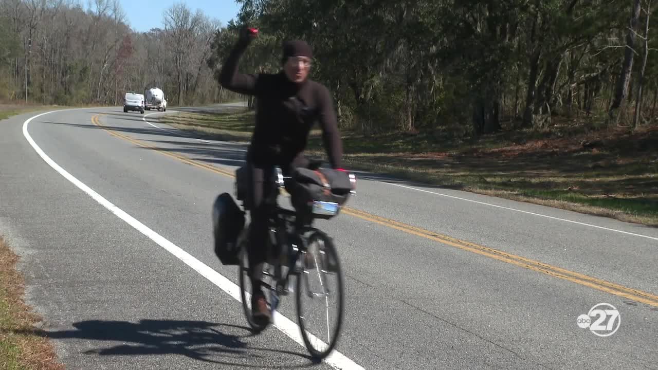 Meet the cyclist passing through Tallahassee hoping to set a Guinness World Record