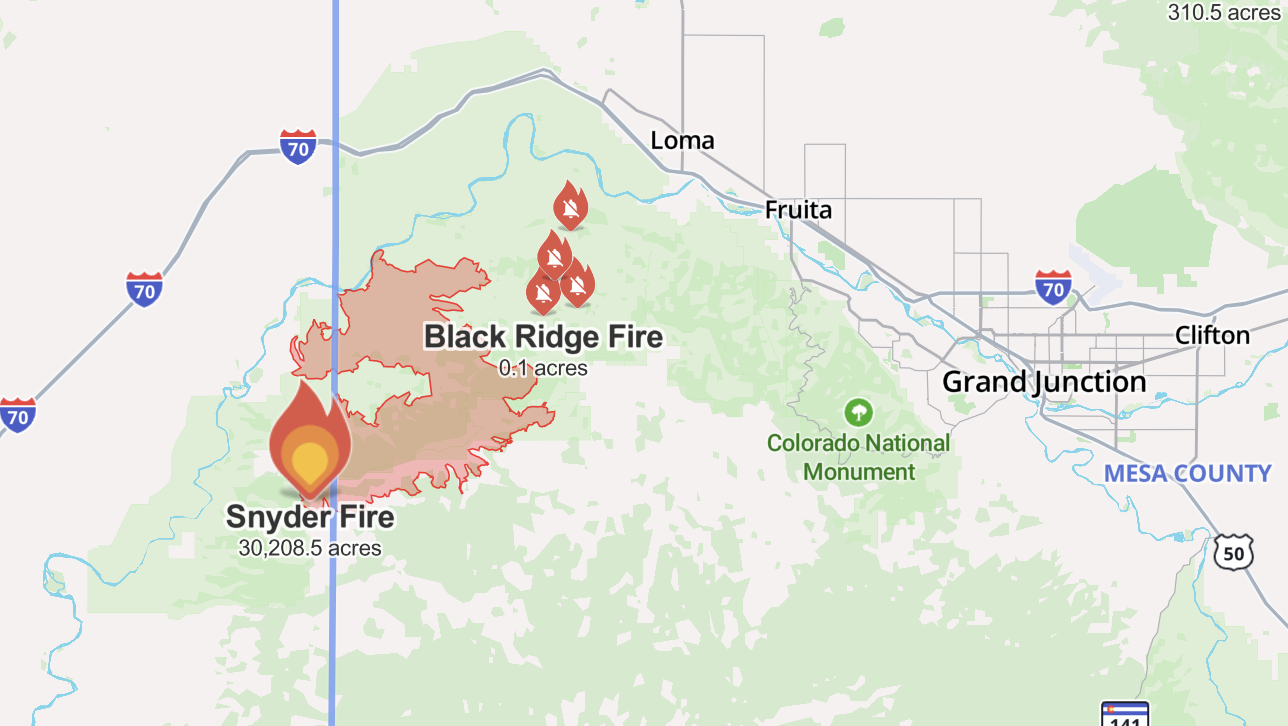Wildfire perimeter map