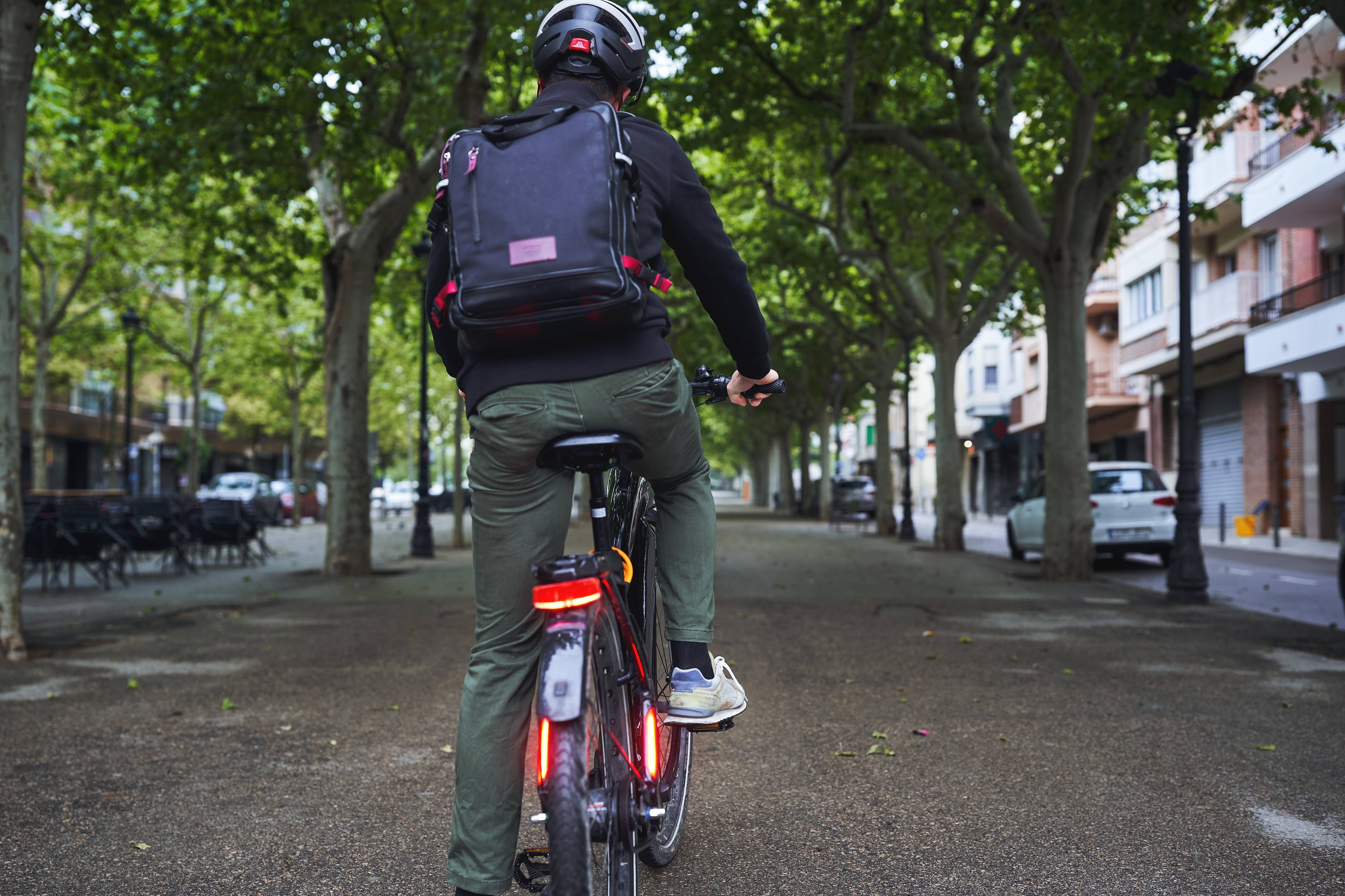 A person on an e-bike