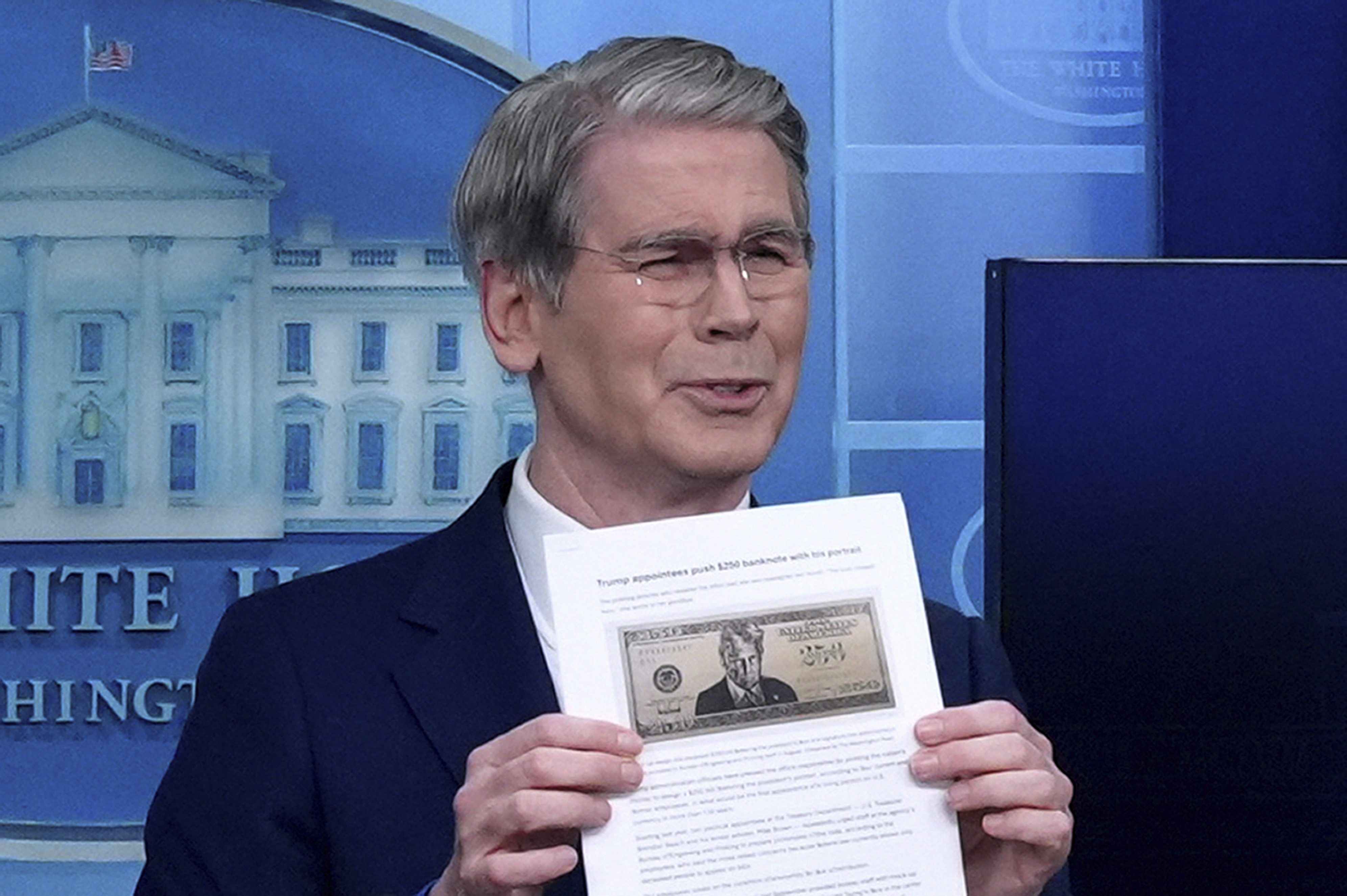 Treasury Secretary Scott Bessent speaks to reporters in the James Brady Press Briefing Room at the White House, Thursday, May 28, 2026, in Washington. 