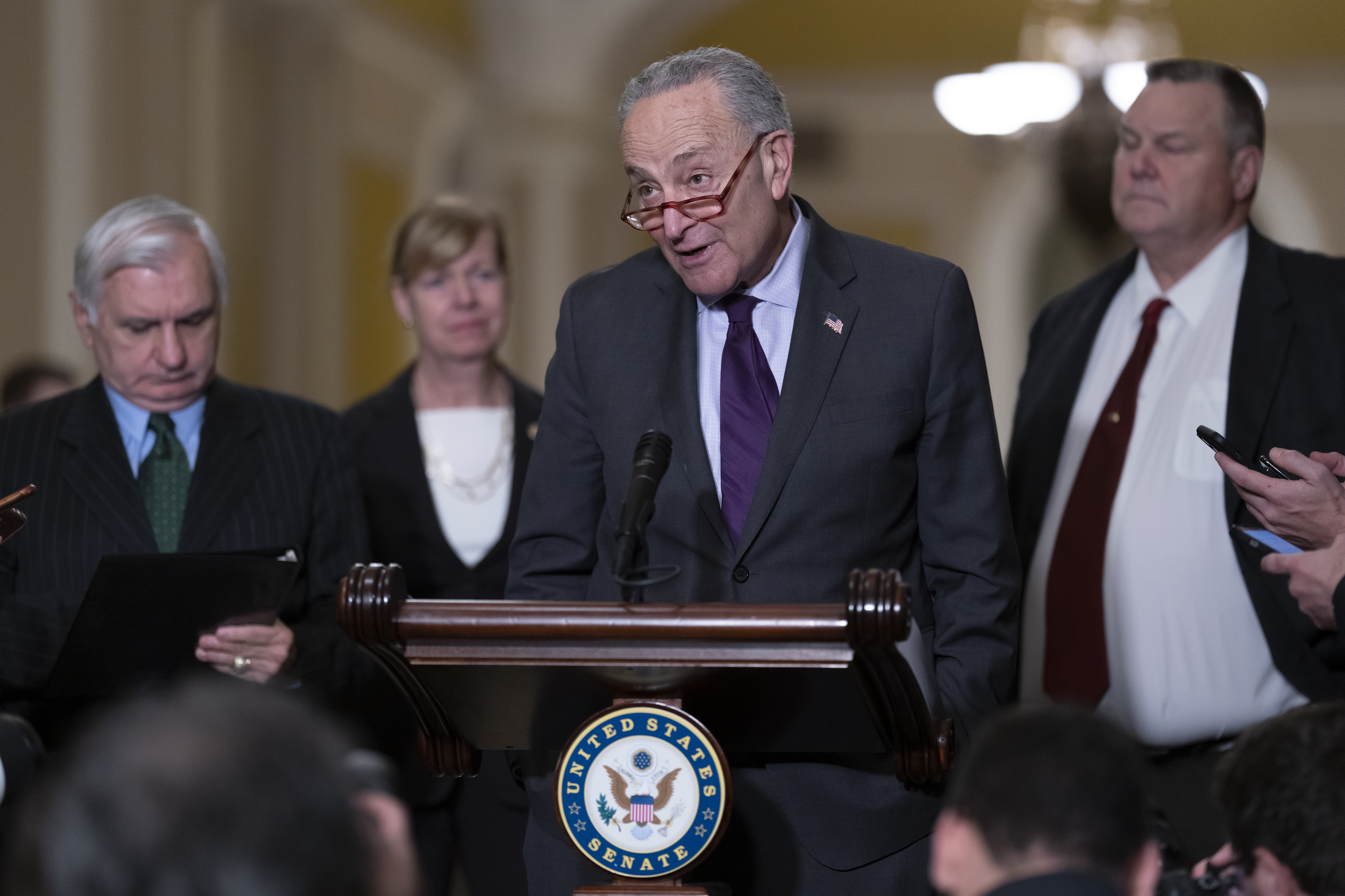 Chuck Schumer, Jack Reed, Tammy Baldwin, Jon Tester