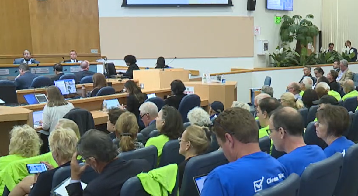 Supporters and opponents of the GL Homes land swap came to the Palm Beach County Commission meeting. Oct. 24, 2023.png