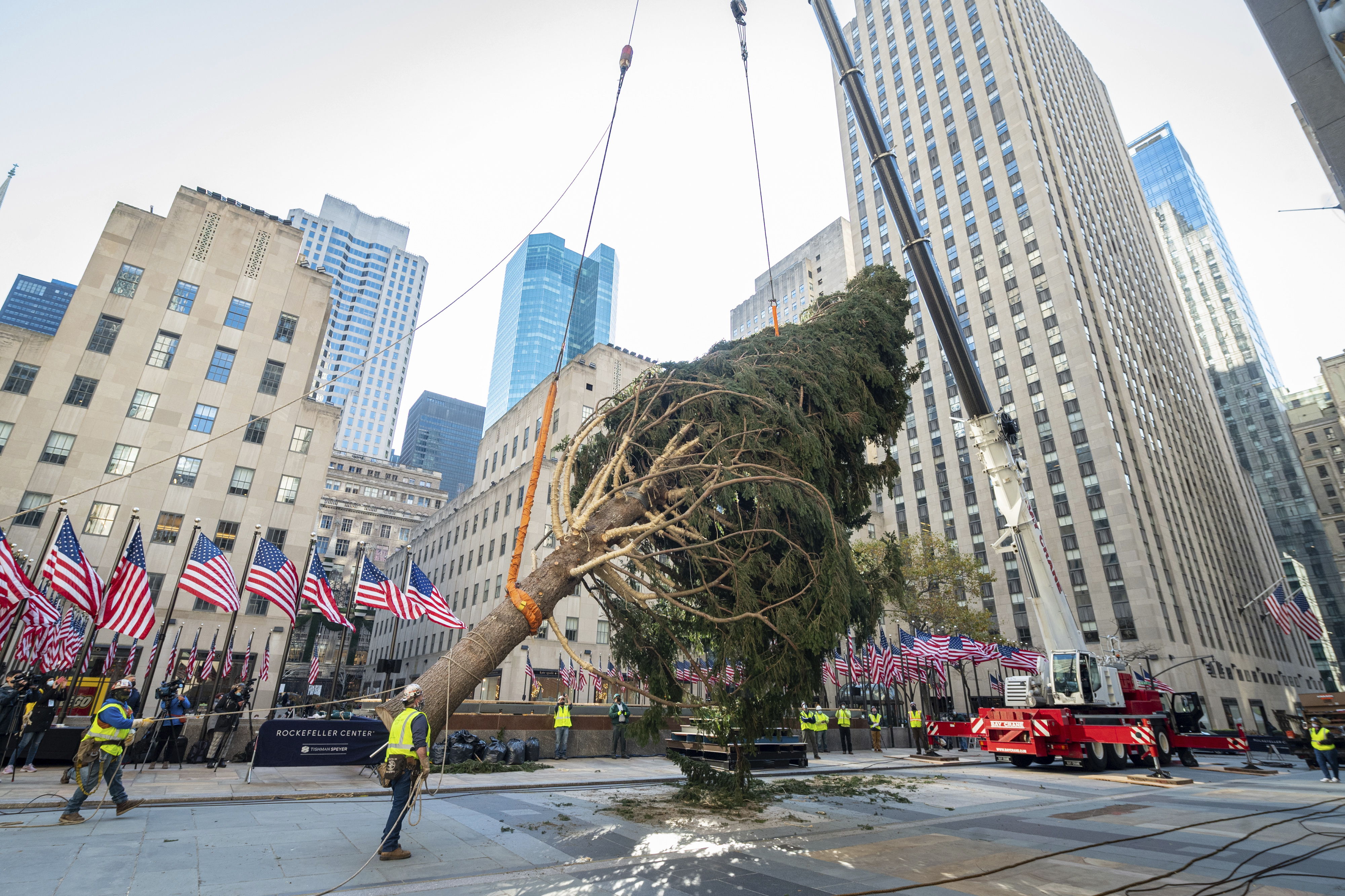2020 Rockefeller Center Christmas Tree Arrives in New York City