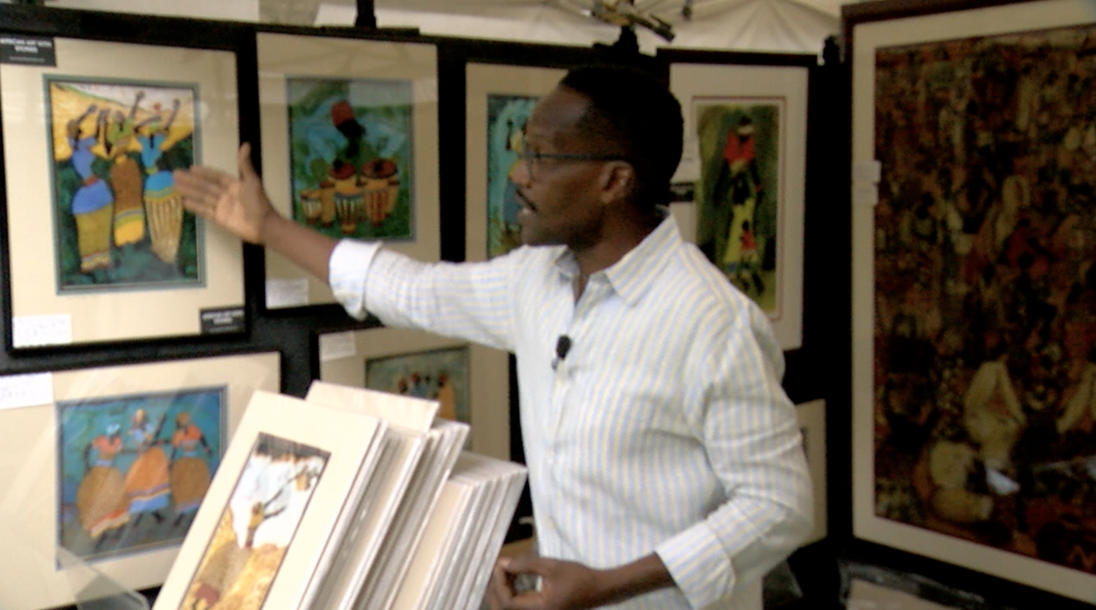 Lungala Rubadiri at his art show