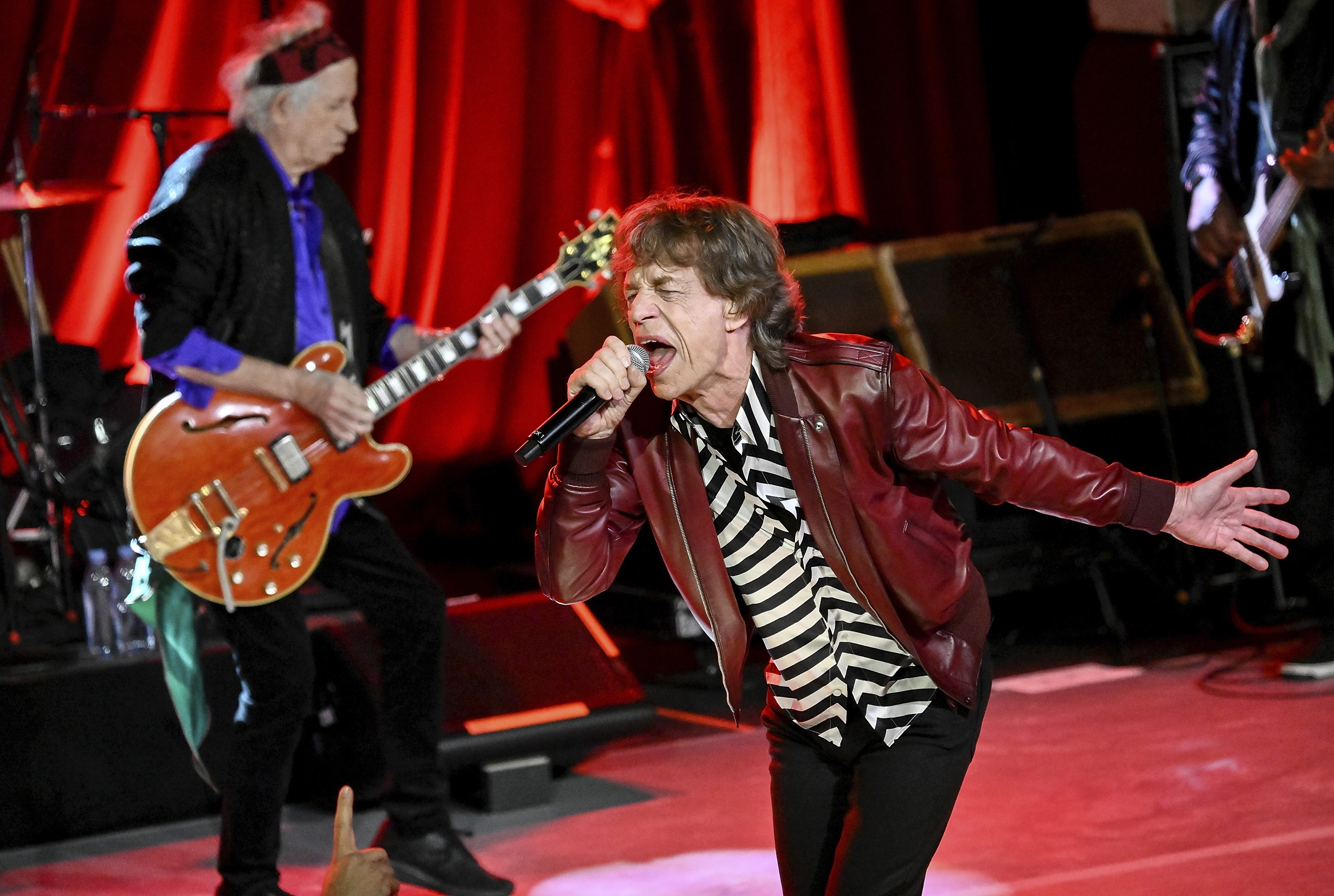 Mick Jagger performs with Rolling Stones to celebrate release of 'Hackney Diamonds' album at Racket in New York, Oct. 19, 2023