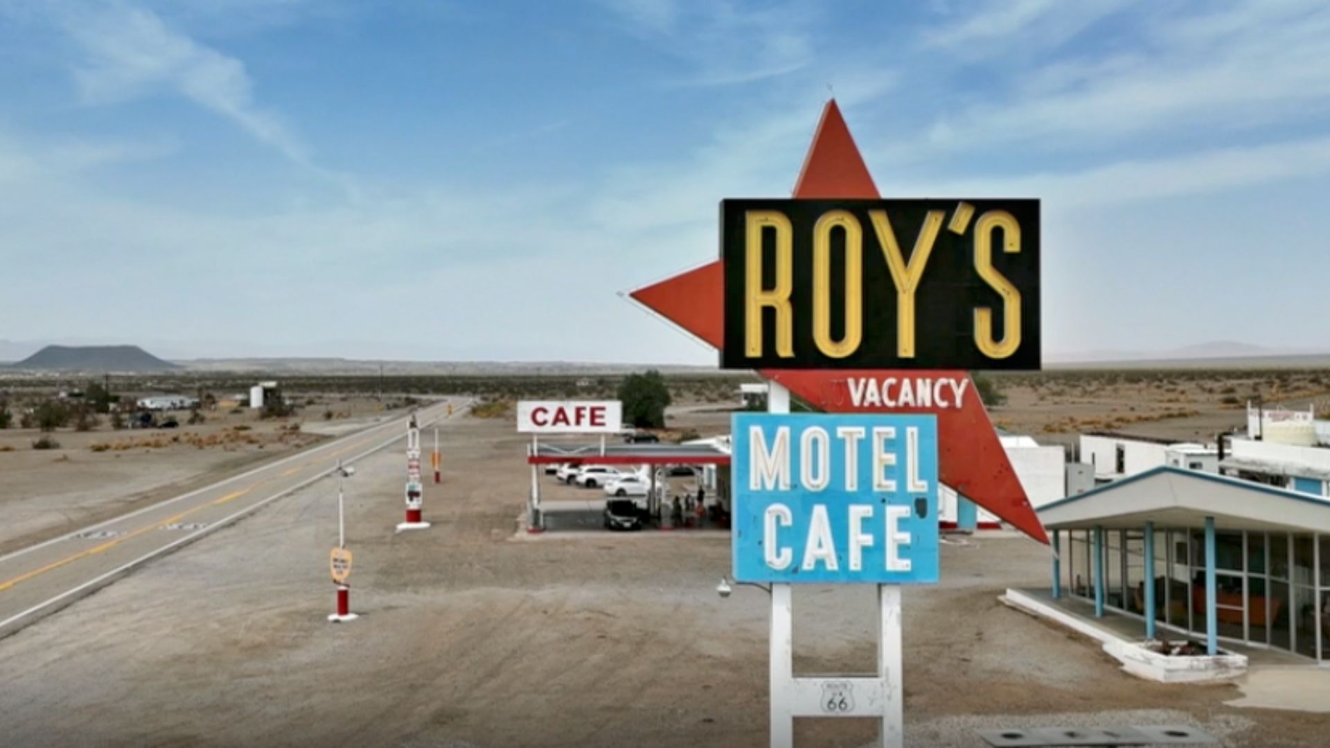 Roy's Motel and Cafe along Route 66.