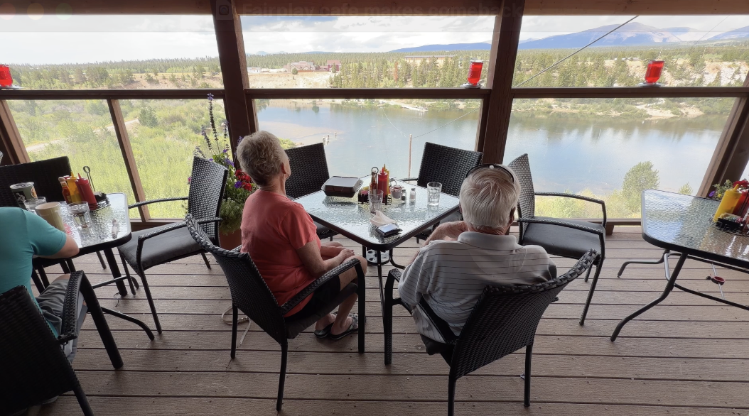Customers enjoy Mr. Burro's deck view at 10-thousand feet