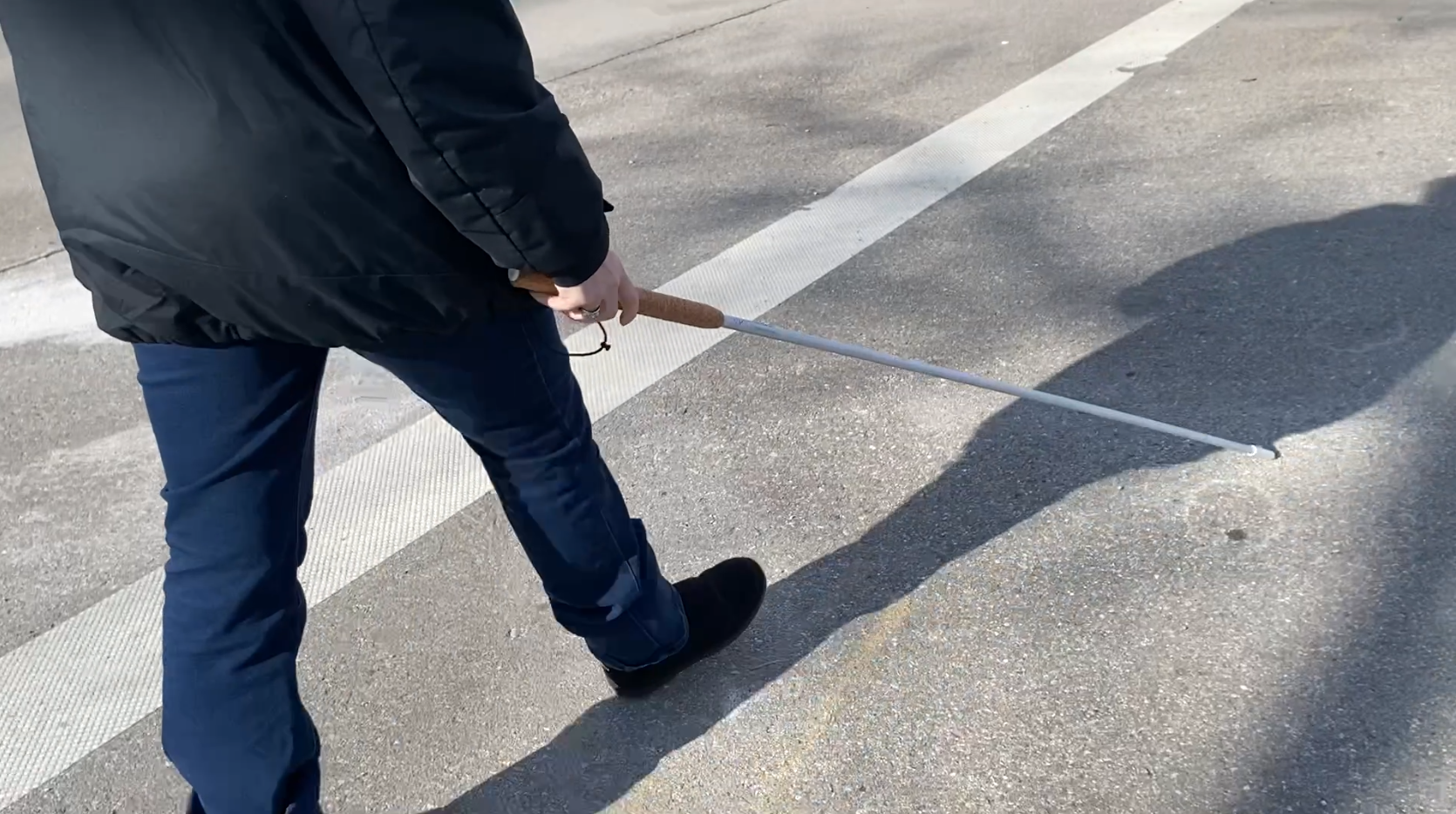 App to help blind people cross sidewalks safely