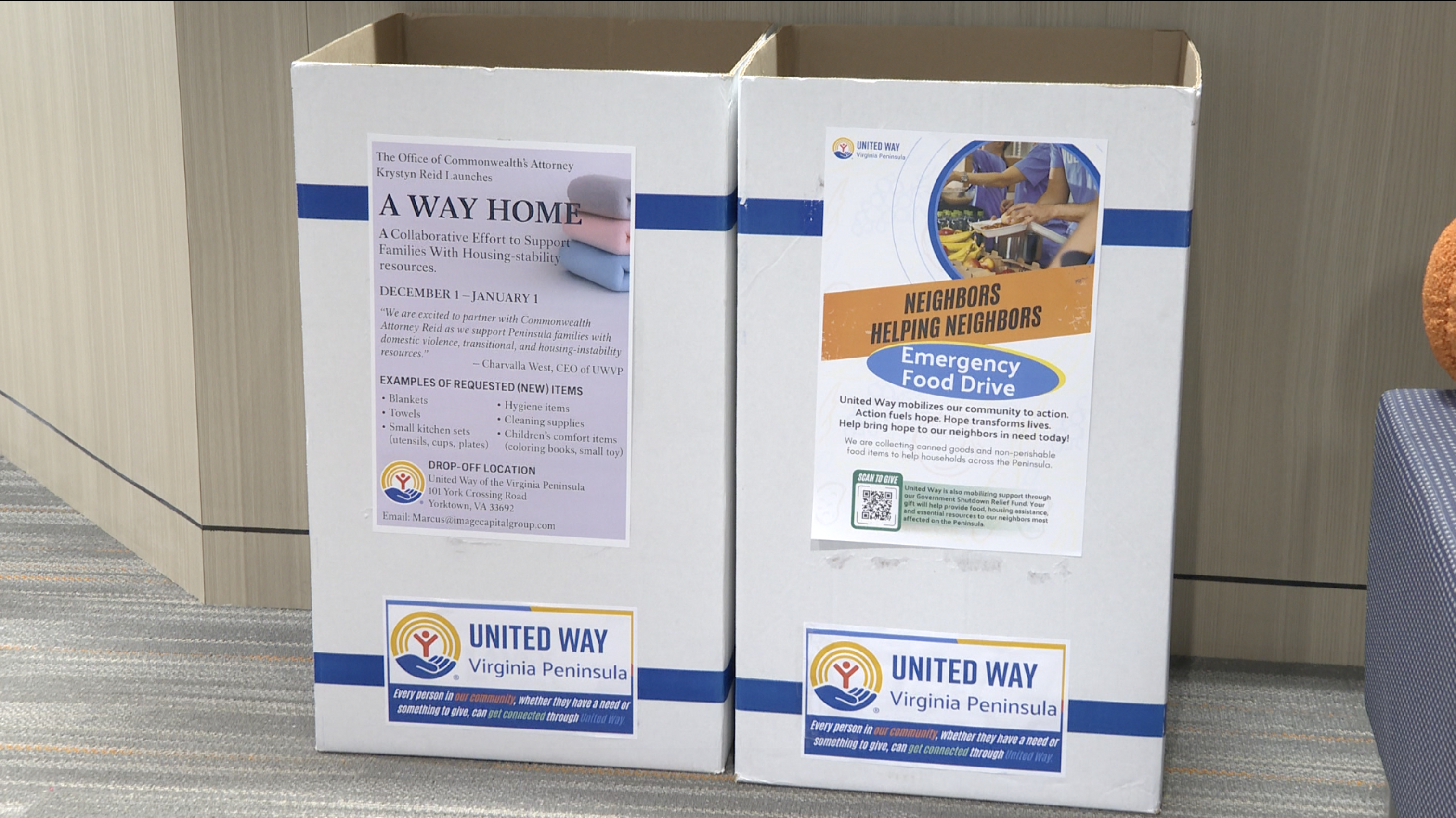UWVP A Way Home collection boxes