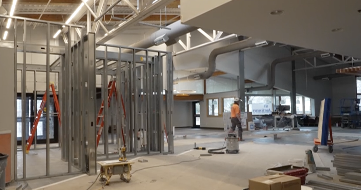 Renovations underway inside of the Lommasson Center 
